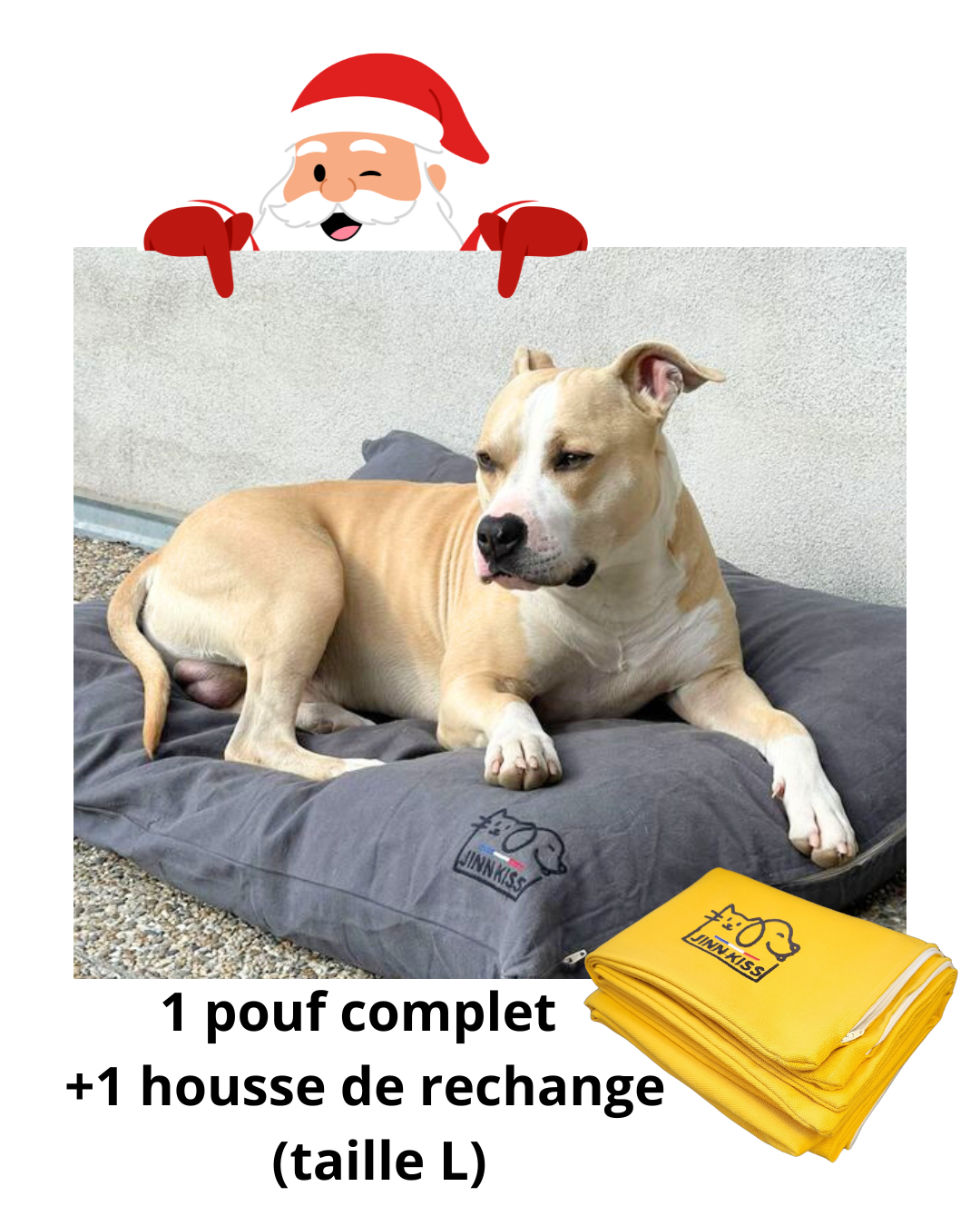 Pack Duo – Pouf taille L & Housse de rechange