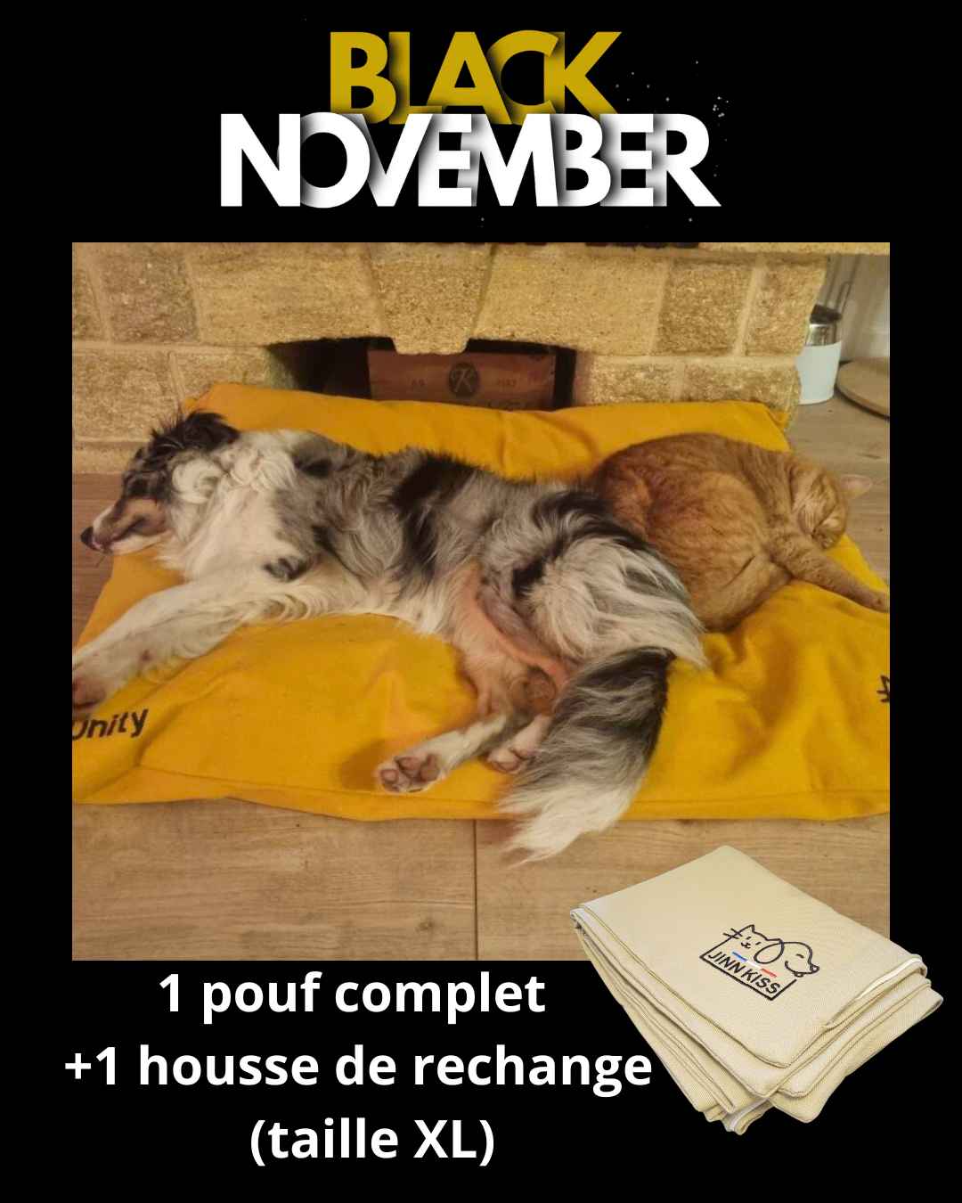 Pack Duo – Pouf taille XL & Housse de rechange