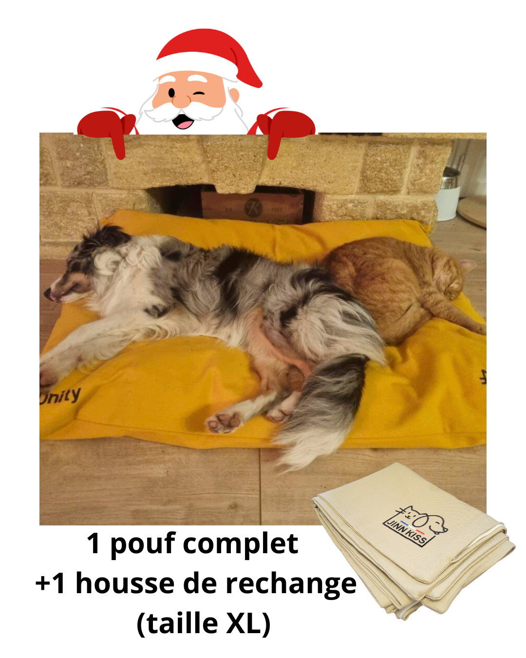 Pack Duo – Pouf taille XL & Housse de rechange