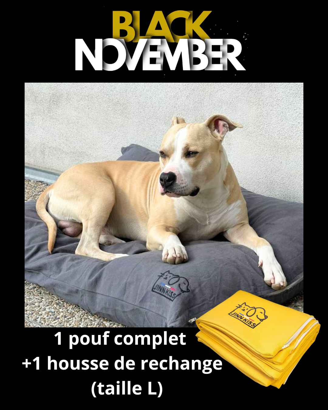 Pack Duo – Pouf taille L & Housse de rechange