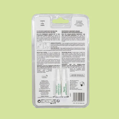 Pipettes Répulsives Anti-Puces et Anti-Tiques Ingrédients BIO pour Chat X2 PREVENTIS