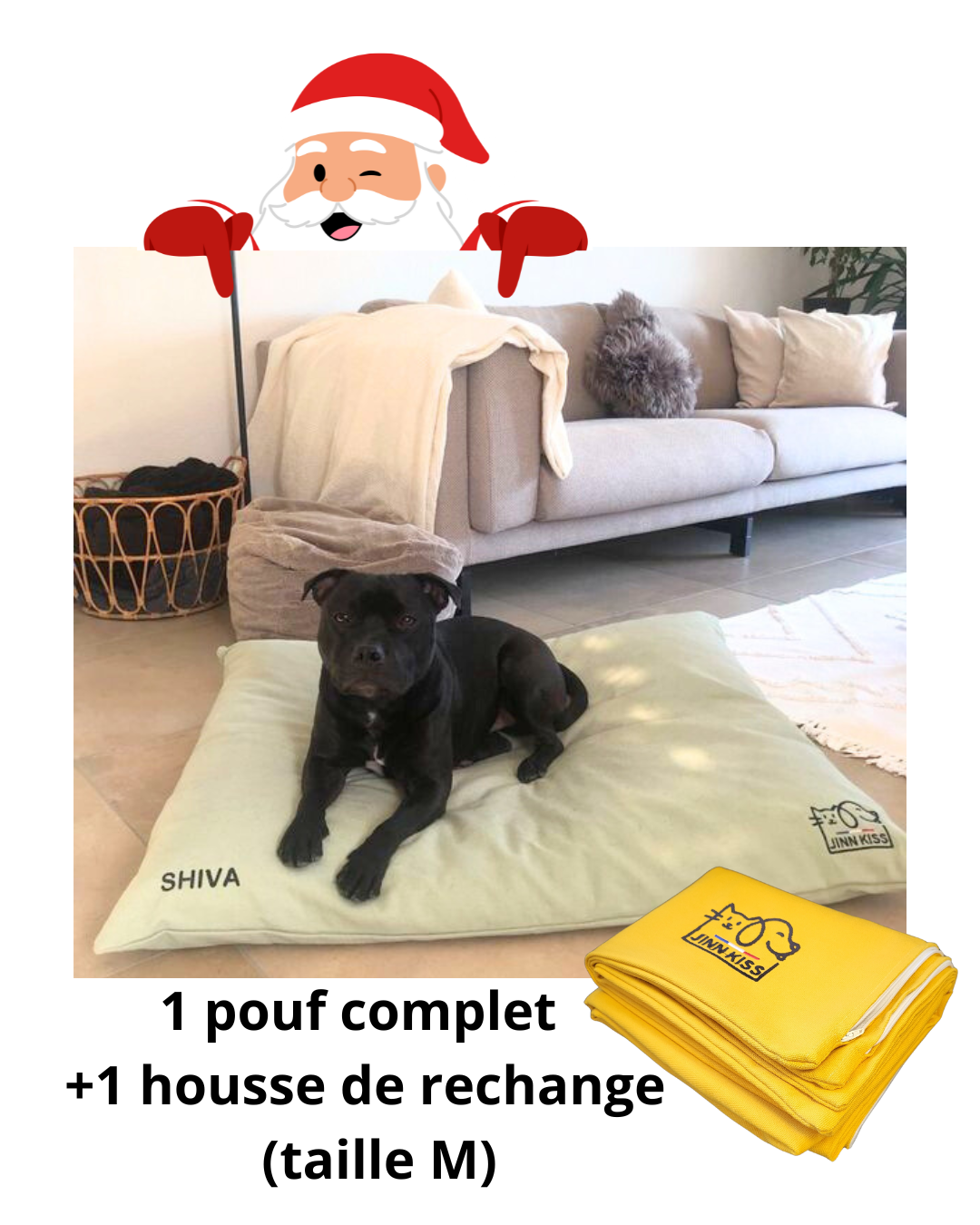 Pack Duo – Pouf taille M & Housse de rechange